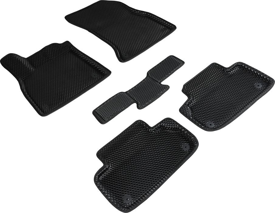 Коврики Seintex 3D EVA ромб для салона Audi Q5 II 2017-2026 ЧЕРНЫЕ. Артикул 95268