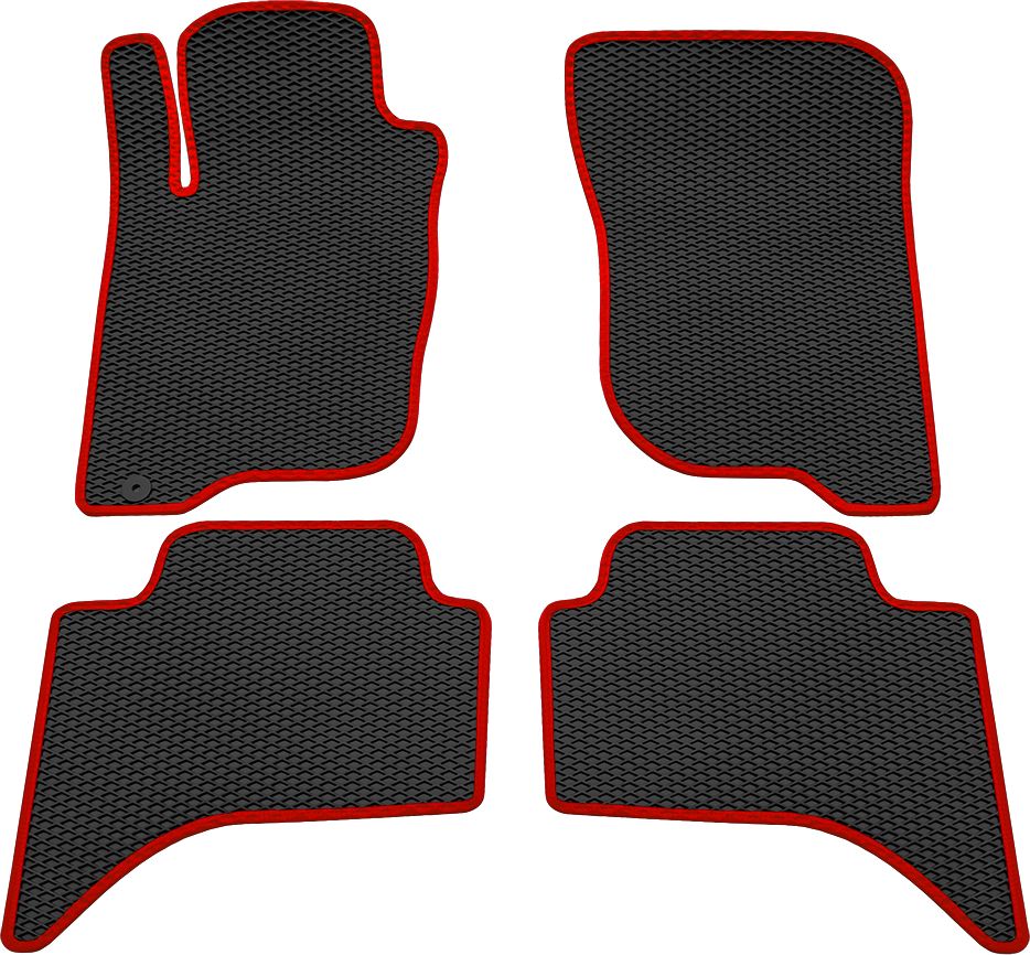 Коврики Rezkon EVA для салона Mitsubishi L200 IV 2008-2015 Красный кант. Артикул 9024025104
