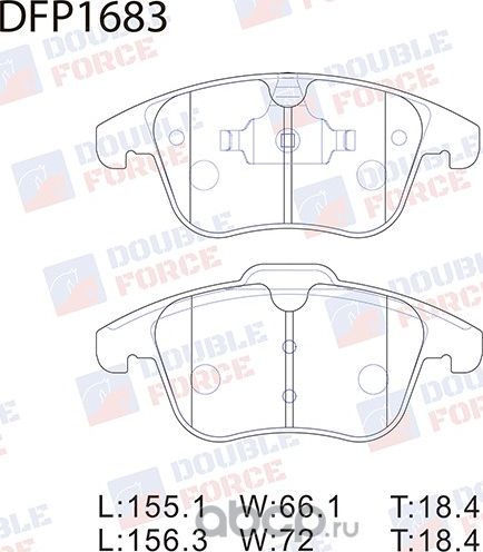 К-т торм. колодок fr ford, volvo, land rover (Double Force). Артикул DFP1683