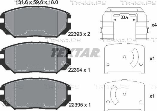 Тормозные колодки Textar Q+ передние для Hyundai Tucson I 2008-2010. Артикул 2239301