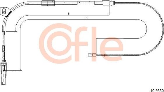 Трос ручника (тросик ручного тормоза) Cofle передний для Mercedes-Benz A-Класс I (W168) 1997-2004. Артикул 92.10.9330