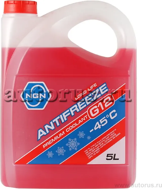 Антифриз Longlife Antifreeze готовый раствор G12 -45 красный 5л (NGN). Артикул V172485339