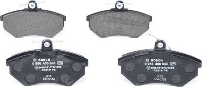 Тормозные колодки Bosch (Low-Metallic) передние для SEAT Cordoba I 1993-1996. Артикул 0 986 460 943