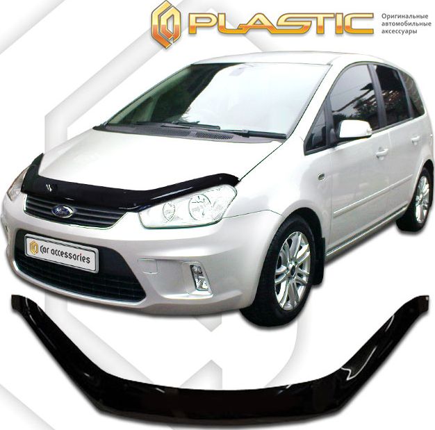 Дефлектор СА Пластик для капота (Classic черный) Ford C-MAX  2007-2010. Артикул 2010060102383