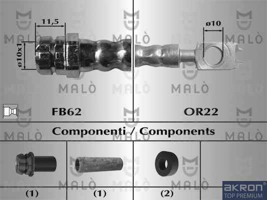Тормозной шланг Malò. Артикул 80948