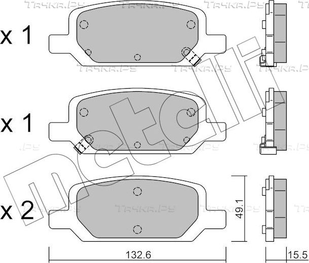 Тормозные колодки Metelli задние для Tesla Model 3 I 2018-2026. Артикул 22-1278-0