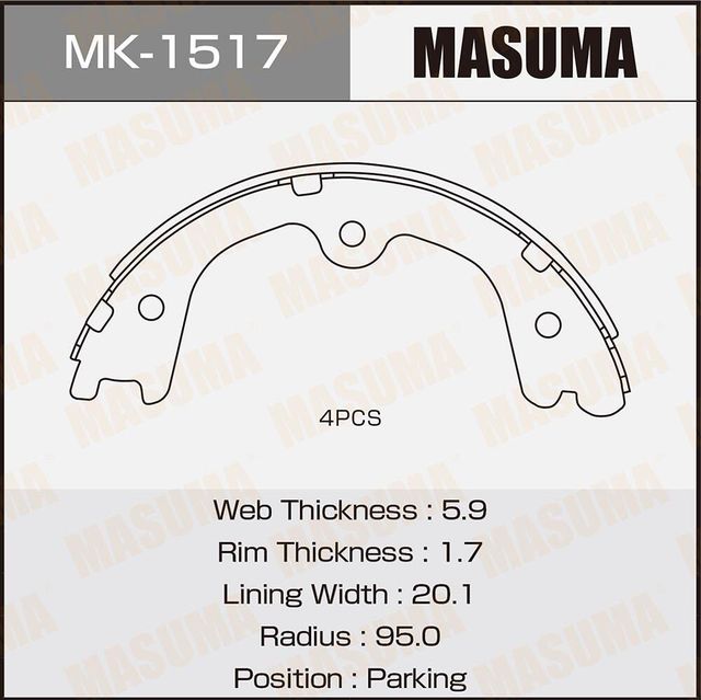 Тормозные колодки Masuma. Артикул MK-1517
