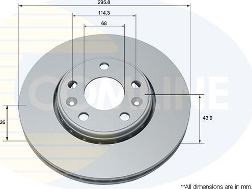 Тормозной диск Comline COATED. Артикул ADC1584V