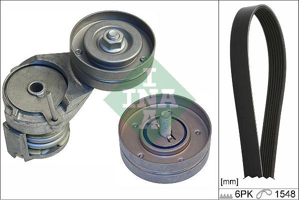 Приводной ремень поликлиновой с роликами (комплект) Ina для SEAT Leon I 1999-2006. Артикул 529 0108 10
