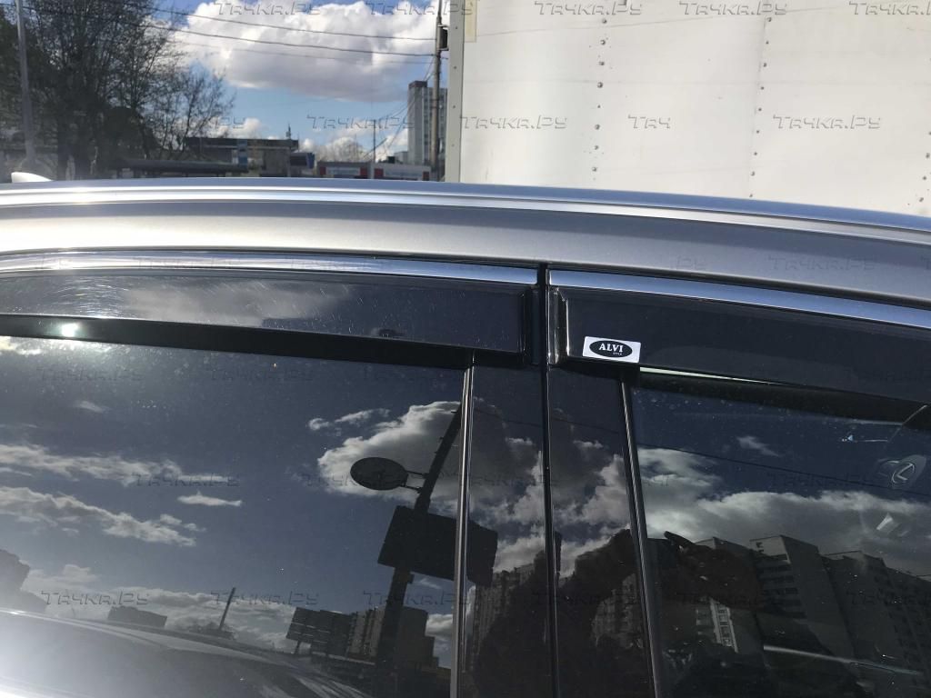 Дефлекторы Alvi-Style для окон (с нерж. молдингом) Volkswagen Touareg II 2010-2018. Артикул ALV332M