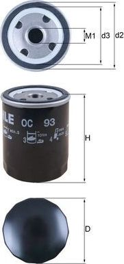 Масляный фильтр Mahle для Rover Mini 1992-1995. Артикул OC 93