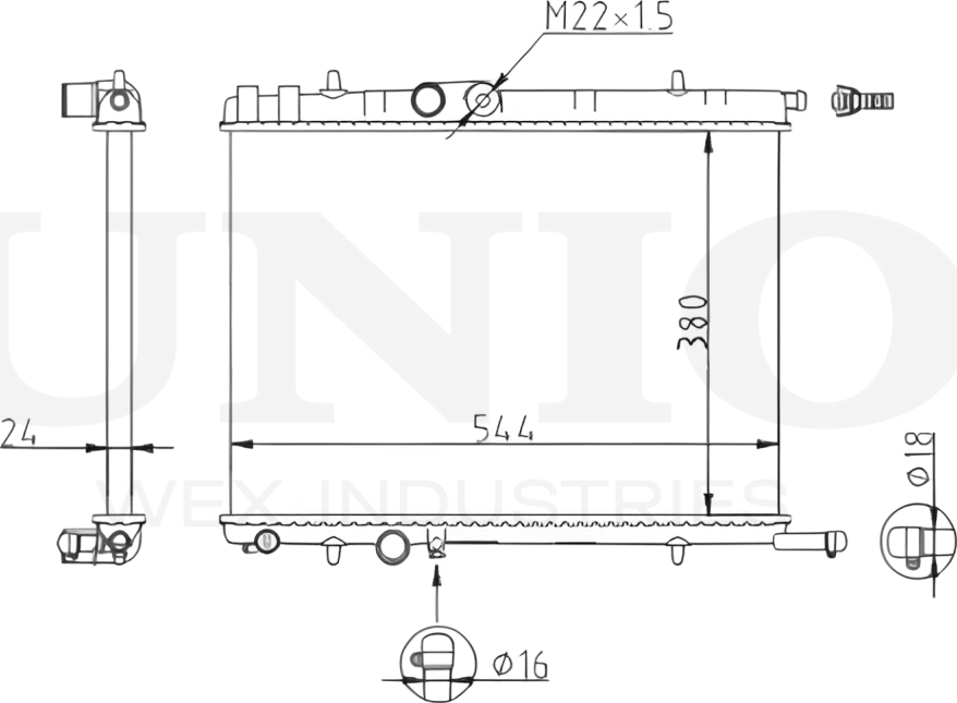 Радиатор двигателя (Unio). Артикул RAD-10066