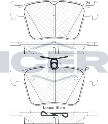 Тормозные колодки Icer. Артикул 182098