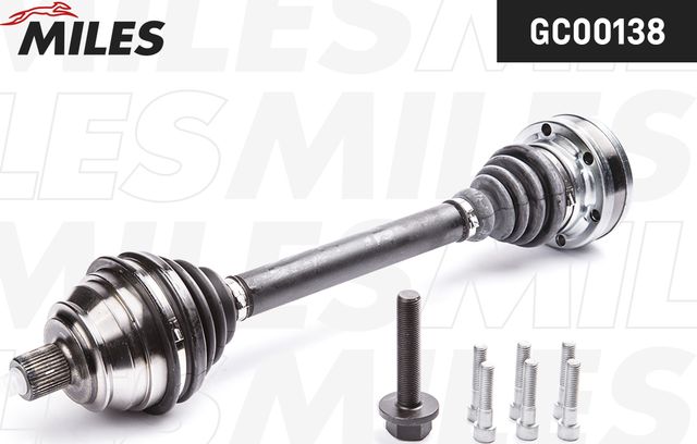 Полуось (привод в сборе, приводной вал) Miles передняя правая/левая для Volkswagen Transporter T4 1990-2003. Артикул GC00138