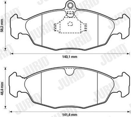 Тормозные колодки Jurid передние для Daewoo Lanos 1997-2008. Артикул 571492D