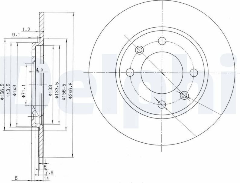 Тормозной диск Delphi. Артикул BG2445