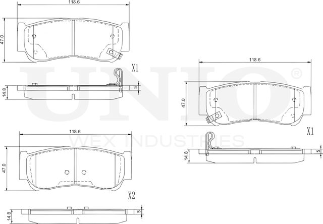 Колодки тормозные диск. задние Hyundai Santa Fe II 05-, H-1/Starex 01-, H-1 01- (Unio). Артикул BRP-20251