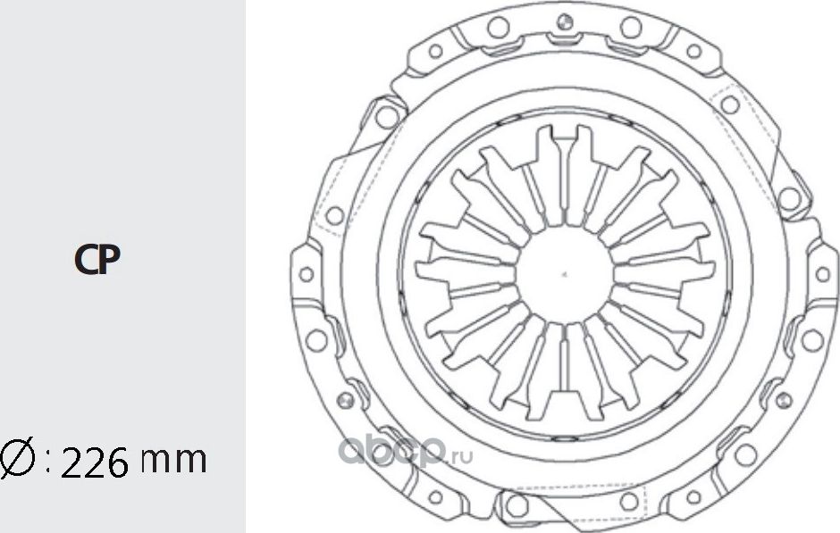 Корзина сцепления TOYOTA Camry,Carina,Celica (225мм) VALEO PHC. Артикул TYC10