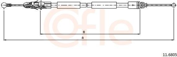 Трос ручника (тросик ручного тормоза) Cofle. Артикул 11.6805
