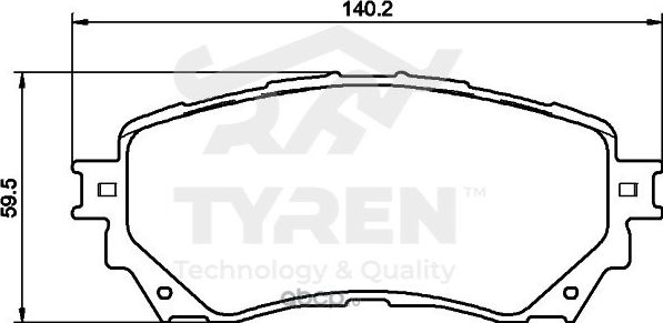 Колодки тормозные (Tyren). Артикул TYR1214931