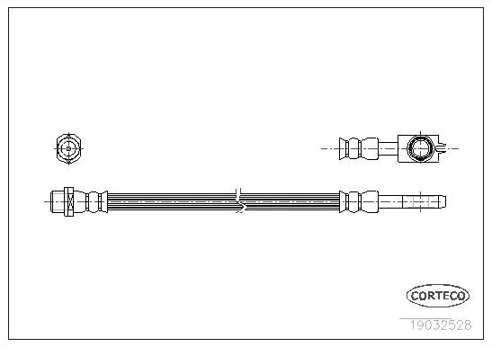 Тормозной шланг Corteco задний наружный для Volkswagen Passat B5 1996-2000. Артикул 19032528