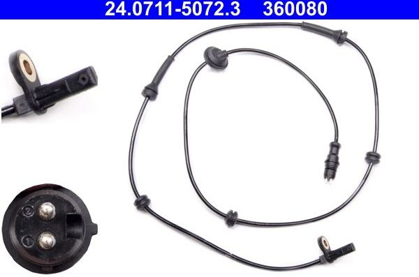 Датчик ABS ATE для Fiat Doblo I 2001-2015. Артикул 24.0711-5072.3