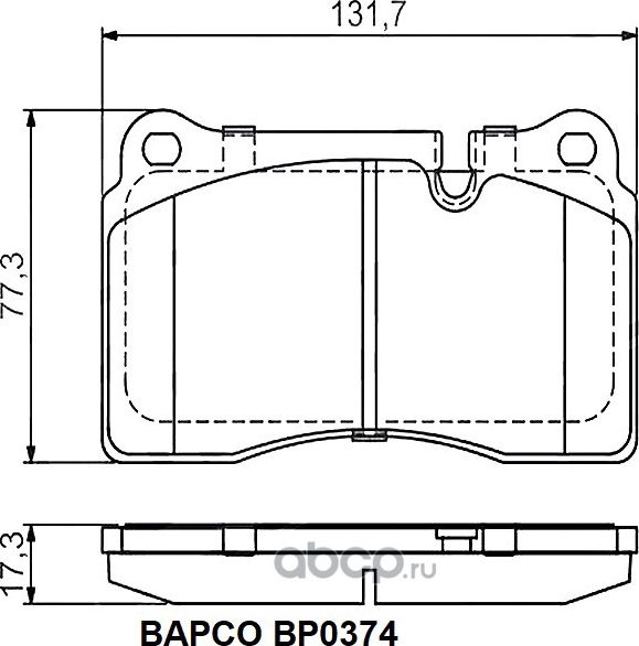 Колодки тормозные дисковые BP0374 передние, комплект, (Bapco) Bapco. Артикул BP0374