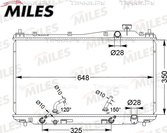 Радиатор охлаждения двигателя Miles (алюминий). Артикул ACRB077