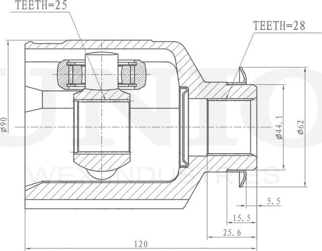 ШРУС внутренний (Unio). Артикул CVJ-30130