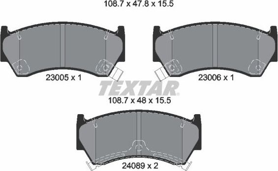 Тормозные колодки Textar. Артикул 2300501