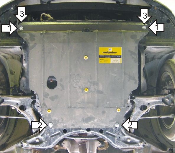 Защита Мотодор для картера и КПП Toyota Matrix I полный привод 2002-2007. Артикул 04002