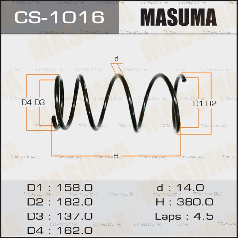 Пружина подвески Masuma. Артикул CS-1016