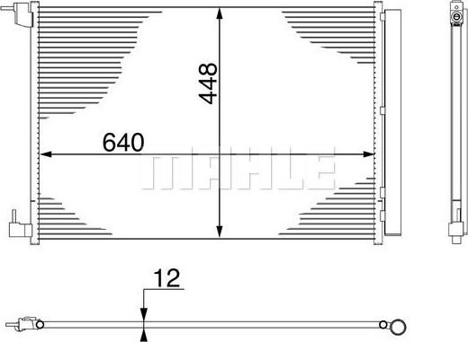 Радиатор кондиционера (конденсатор) Mahle Behr. Артикул AC 412 000S