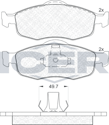 Тормозные колодки Icer передние для Ford Scorpio II 1994-1998. Артикул 180916