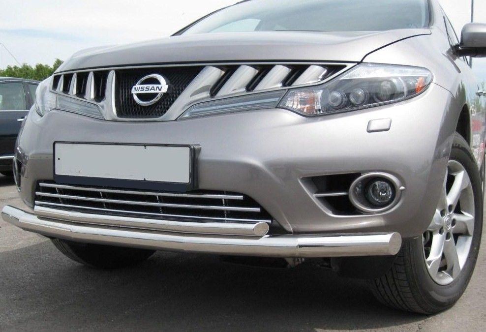 Защита RusStal переднего бампера d76/42 (5 секций) для Nissan Murano Z51 2008-2010. Артикул NMZ-000312