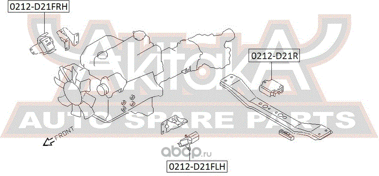 Подушка (опора) двигателя Asva. Артикул 0212-D21FLH