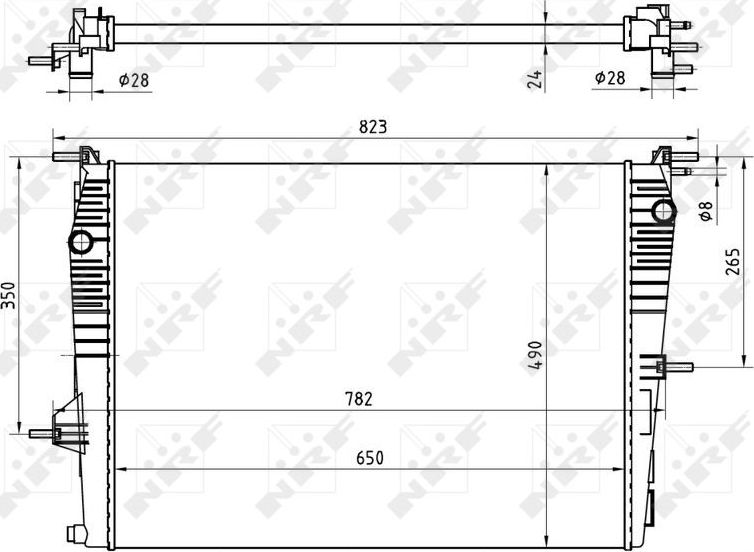 Радиатор охлаждения двигателя NRF (алюминий). Артикул 53965