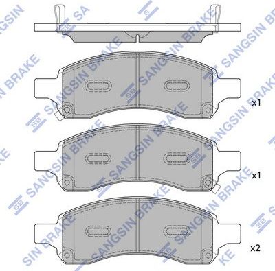 Тормозные колодки Sangsin Hi-Q. Артикул SP2248