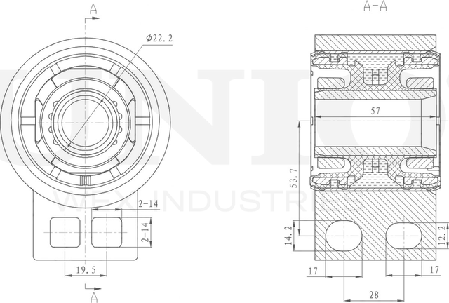 Сайлентблок рычага подвески (Unio). Артикул RMP-20056