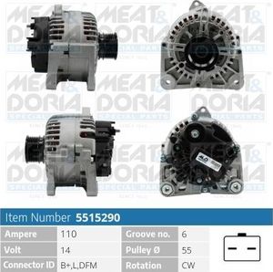 Генератор Meat & Doria для Renault Logan I 2007-2015. Артикул 5515290