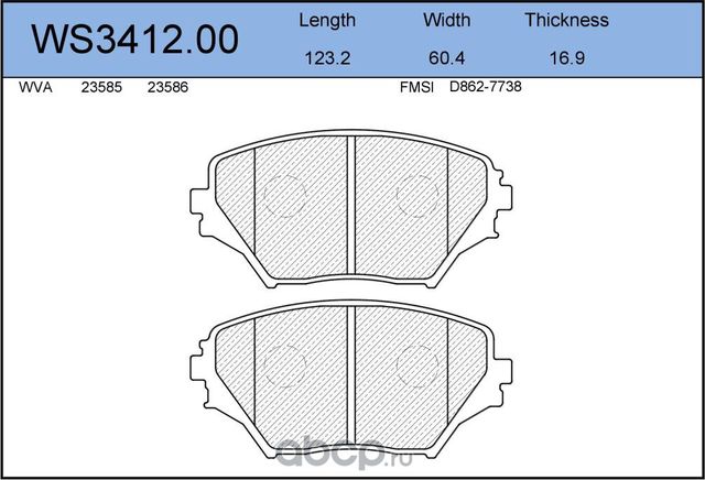 Колодки тормозные дисковые | перед | (Jeenice). Артикул WS341200