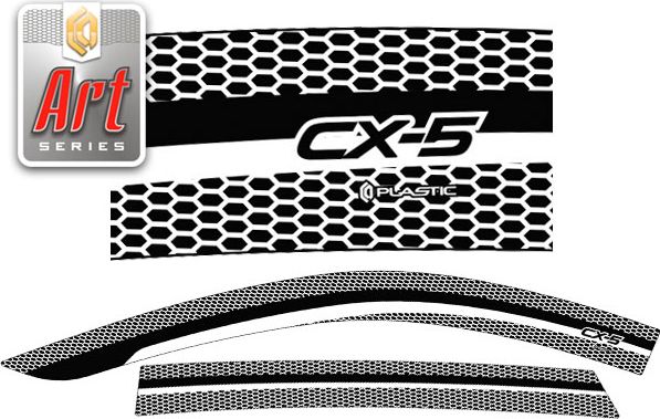 Дефлекторы СА Пластик для окон (Серия "Art" графит) Mazda CX-5 II 2017-2026. Артикул 2010031612842