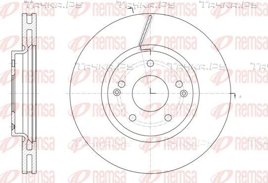 Тормозной диск Remsa передний для SsangYong Korando III 2010-2019. Артикул 61663.10