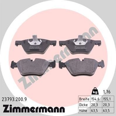 Тормозные колодки Zimmermann pb:z. Артикул 23793.200.9