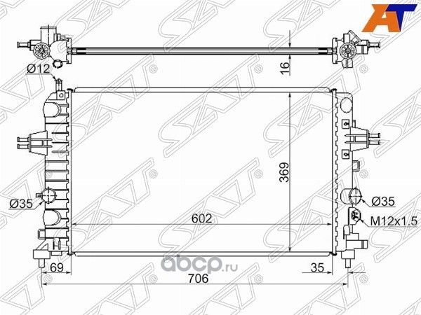 Радиатор OPEL ASTRA H 1.61.8 2004-2010 ZAFIRA B (SAT). Артикул SGOP0006041MTR