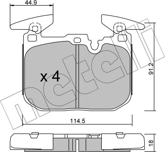 Тормозные колодки Metelli. Артикул 22-1015-0