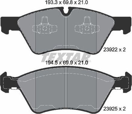 Тормозные колодки Textar Q+. Артикул 2392201