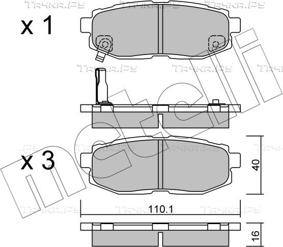 Тормозные колодки Metelli задние для Subaru Forester V 2018-2026. Артикул 22-0875-0