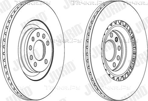 Тормозной диск Jurid передний для Opel Signum I 2006-2008. Артикул 562579JC