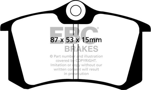 Тормозные колодки EBC Brakes задние для Volkswagen Golf VII 2011-2016. Артикул DP3680C